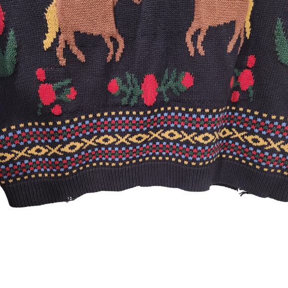 Free People X Found oversized Horse Isles distressed blue knit vest size medium - Picture 6 of 8